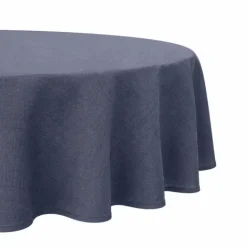Nappe ronde en polycoton enduit anti-tache unie