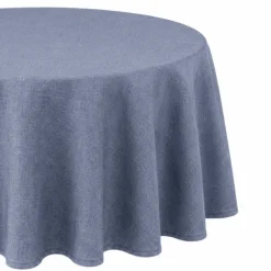 Nappe ronde en polycoton enduit anti-tache unie