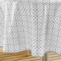 Nappe ronde en PVC à imprimés géométriques