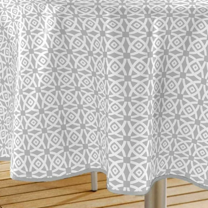 Nappe ronde en PVC à imprimés géométriques