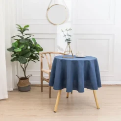 Nappe ronde infroissable et anti-tâches