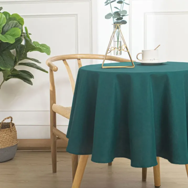 Nappe ronde infroissable et anti-tâches