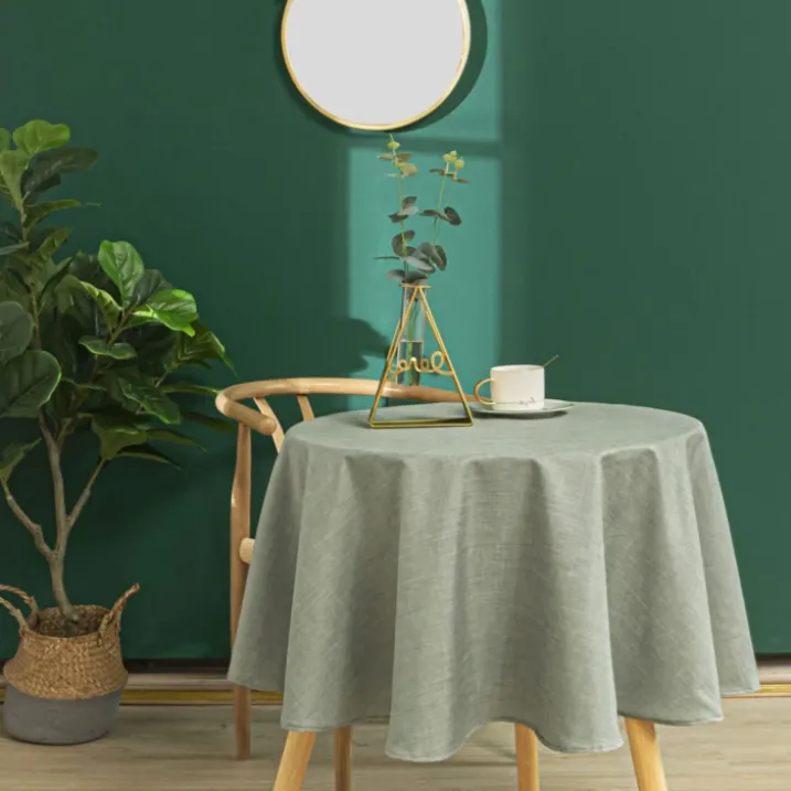 Nappe ronde infroissable et anti-tâches
