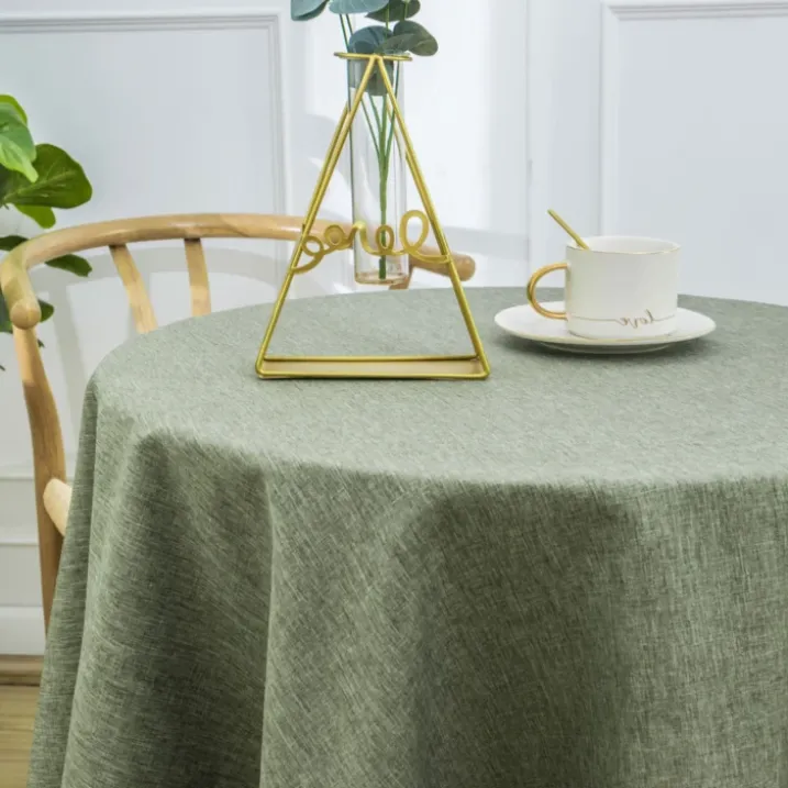 Nappe ronde infroissable et anti-tâches