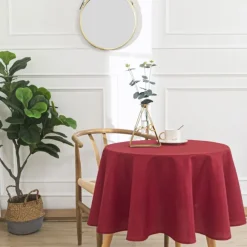 Nappe ronde infroissable et anti-tâches