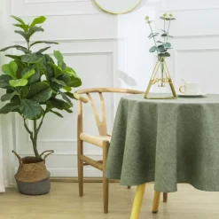 Nappe ronde infroissable et anti-tâches