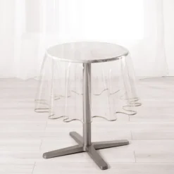 Nappe rondetransparente ourlet coloré