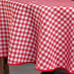 Nappe ronde vichy rouge et blanc