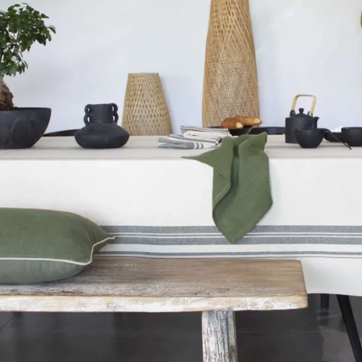 Nappe Rustique Chic Coton LavéCarré Prunelle
