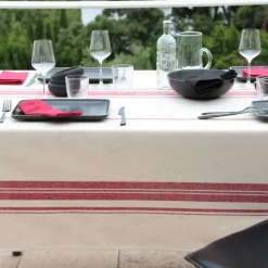 Nappe Rustique Chic Coton LavéCarré Prunelle