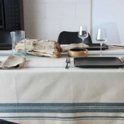 Nappe Rustique Chic Coton LavéCarré Prunelle