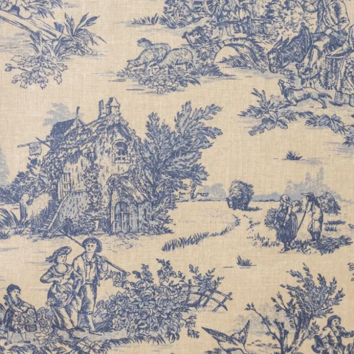 Nappe toile de Jouy rectangulaire plastifiée