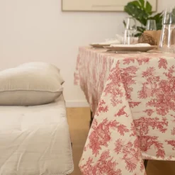 Nappe toile de Jouy rectangulaire plastifiée