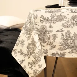 Nappe toile de Jouy rectangulaire plastifiée