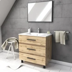 Pack caisson à tiroirs avec vasque et miroir