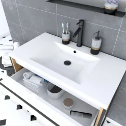 Pack meuble à tiroirs avec vasque en résine