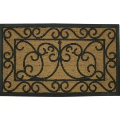 Paillasson rectangle en coco et caoutchouc
