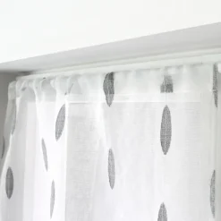 Paire de petits vitrages jacquard motif ovale