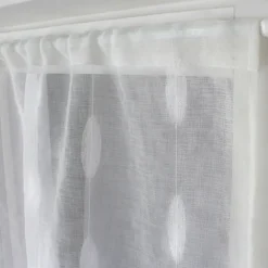 Paire de petits vitrages jacquard motif ovale