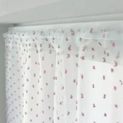 Paire de petits vitrages à plumetis en organza
