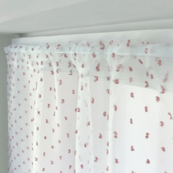Paire de petits vitrages à plumetis en organza