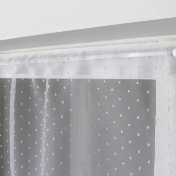 Paire de petits vitrages à plumetis en organza