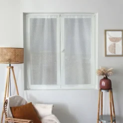 Paire de petits vitrages à plumetis en organza