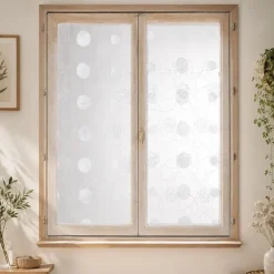 Paire de petits voilages droits en organza brodé
