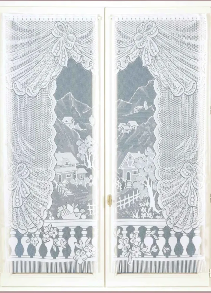 Paire de petits voilages droits esprit campagne