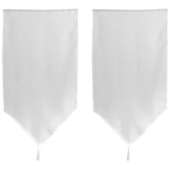 Paire de petits voilages en pointe avec pompon