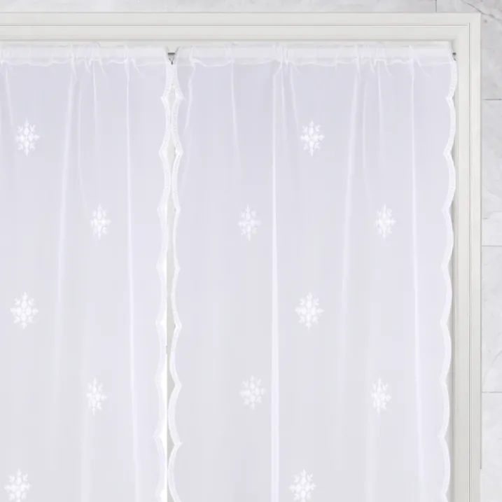 Paire de petits voilages motif flocons