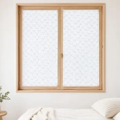 Paire de petits voilages à motifs de petits points