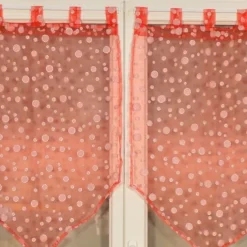 Paire de petits voilages motif de bulles argentées