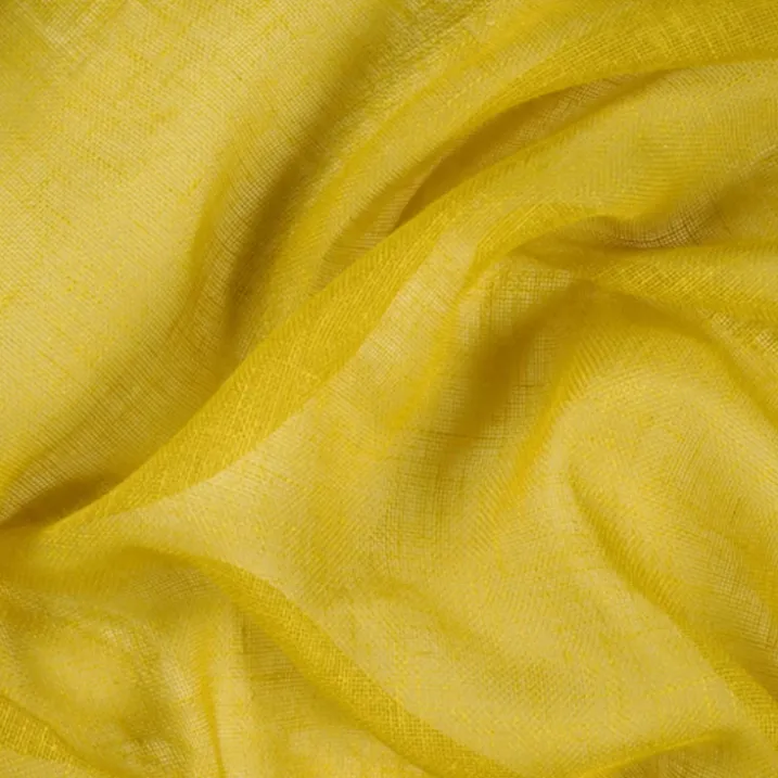 Paire de petits voilages unis et tamisants en poly/lin
