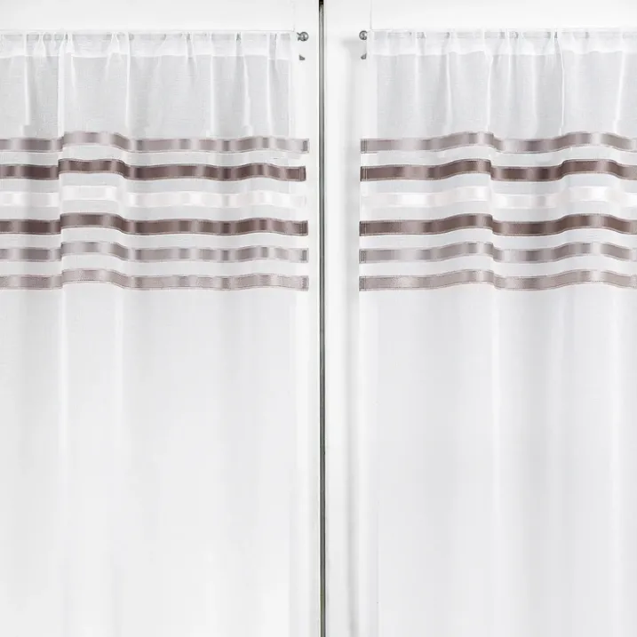 Paire de rideaux droits rayures horizontales