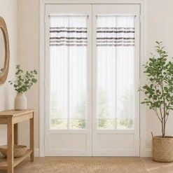 Paire de rideaux droits rayures horizontales