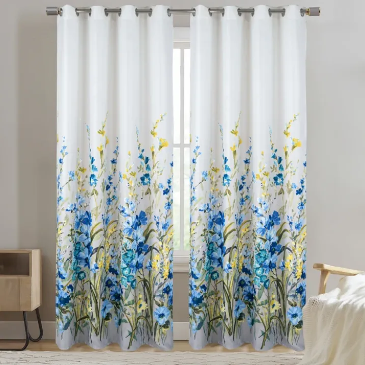 Paire de Rideauxoccultants motif floral