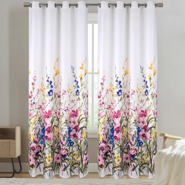 Paire de Rideauxoccultants motif floral