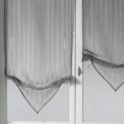 Paire de stores voilages à pointes avec fils lurex