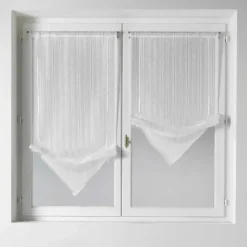 Paire de stores voilages à pointes avec fils lurex