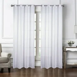 Paire de voilages à bandes verticales brillantes
