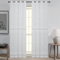 Paire de voilages macramé pour baie vitrée