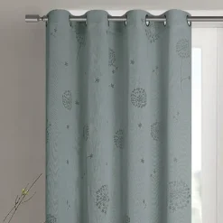 Paire de voilages à oeillets fleurs effet tissé