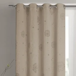 Paire de voilages à oeillets fleurs effet tissé
