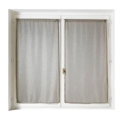 Paire de voilages vitrage effet maille à fils lurex