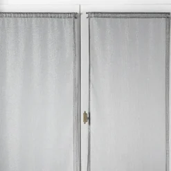Paire de voilages vitrage effet maille à fils lurex