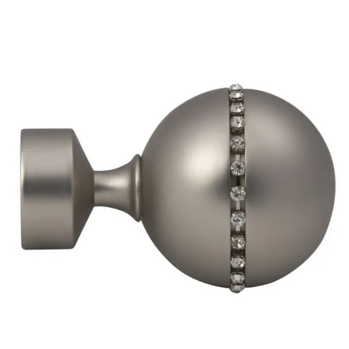 Paire embouts de tringle "Sphère strassée"