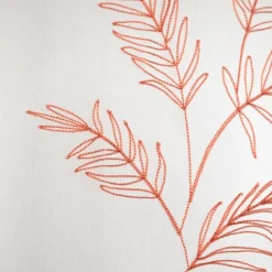Paire voilages avec motif feuilles brodées