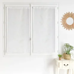 Paire voilages avec motif feuilles brodées