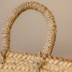 Panier bûche anse bord jute XL